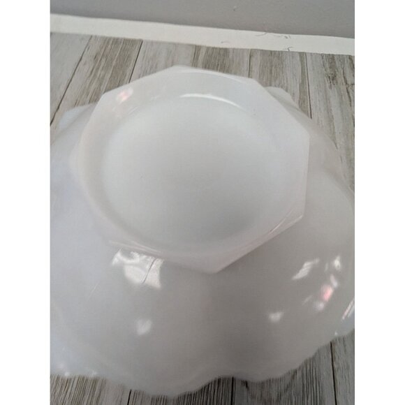 Vintage Anchor Hocking White Milk Glass Serving Bowl Plate Grapes Pattern - Picture 5 of 6